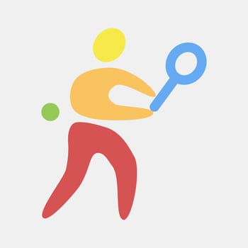 Icon tennis. Olympics Sports elements. Icon in flat style. vector