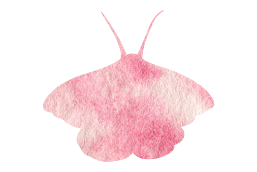 Watercolor butterfly with pink watercolor background, paint gradient. Abstract butterfly silhouette for the design of postcards and prints. png