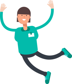 Relaxing and Jumping Woman Staff Character png