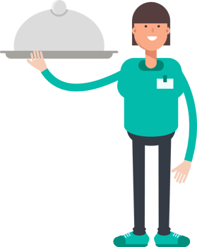 Woman Staff Character Holding Food Dish png