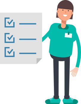 Woman Staff Character and Check List Document png