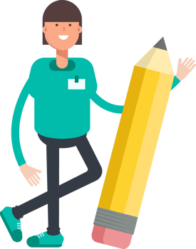 Woman Staff Character and Pencil png