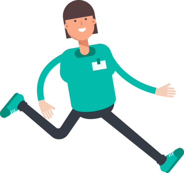 Woman Staff Character Walking png