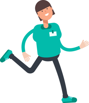 Woman Staff Character Running png