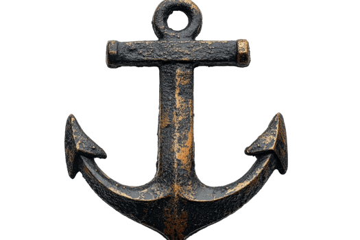 Rustic anchor design on clear background png