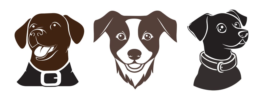 dog head logo illustration on white background vector