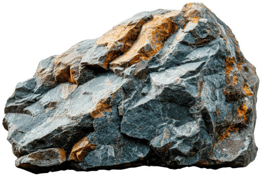 Unique rock formation with textured surfaces and colors png