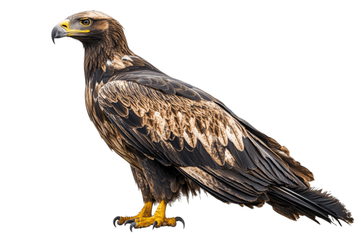 Majestic golden eagle perched in natural stance png
