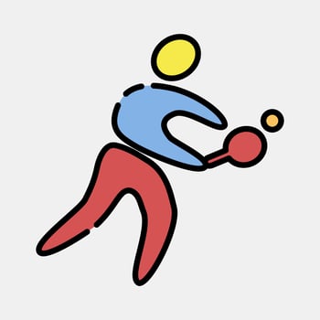 Icon table tennis. Olympics Sports elements. Icon in filled line style. vector
