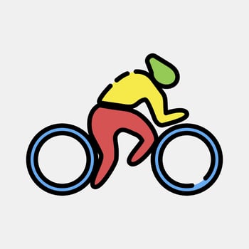 Icon bicycle. Olympics Sports elements. Icon in filled line style. vector