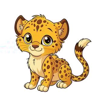 Exciting Fluffy Baby Cheetah Pouncing vector