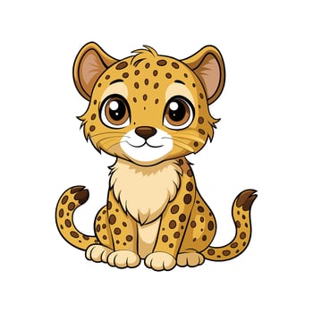 Charming Baby Cheetah Sitting Calmly vector
