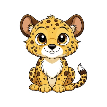 Cute Baby Cheetah Sitting Gracefully vector