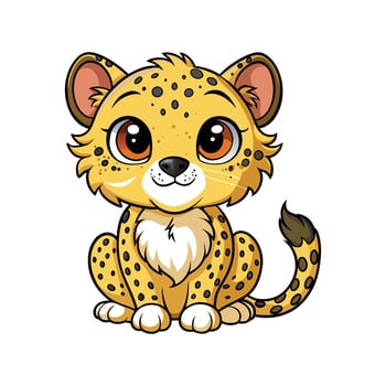 Adorable Baby Cheetah Resting Gracefully vector