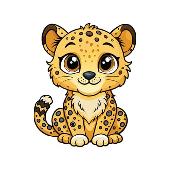 Delightful Baby Cheetah Sitting Happily vector