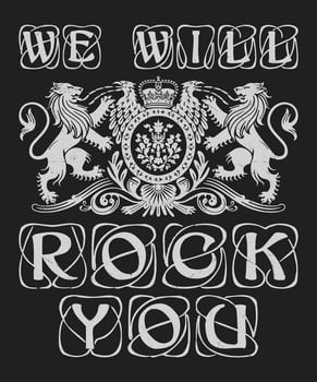We Will Rock You Classic Rock Typography vector