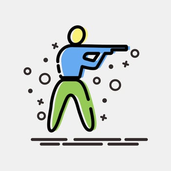 Icon shooting. Olympics Sports elements. Icon in MBE style. vector