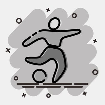 Icon football. Olympics Sports elements. Icon in comic style. vector