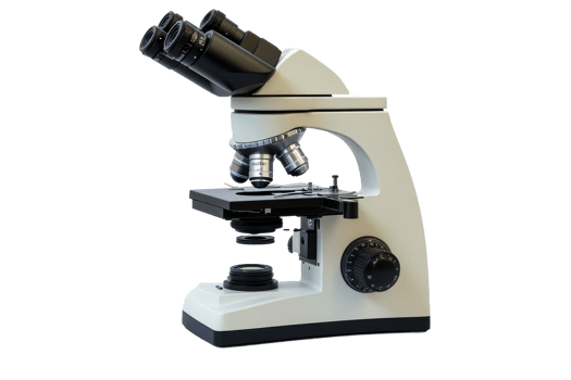 High quality laboratory microscope with multiple lenses png