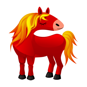 Cartoon red horse. Red Fire Horse 2026 Chinese New Year symbol png
