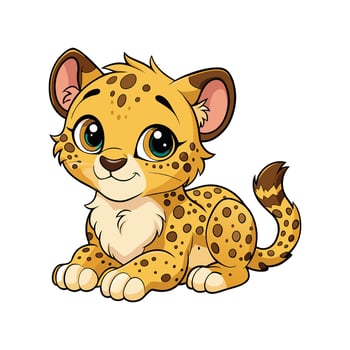 Sweet Baby Cheetah Resting Peacefully vector