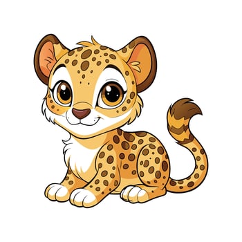 Baby Cheetah Lying Down Calm vector