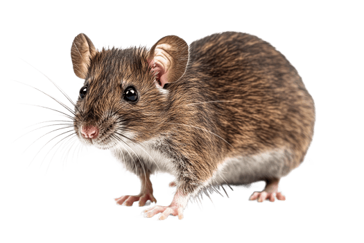 Cute brown mouse on transparent background png