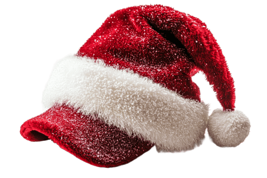 Red and white festive hat perfect for holiday celebrations png