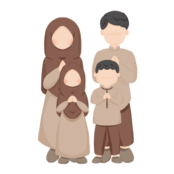 Muslim Couple with Kids png