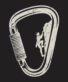 Rock Climbing Carabiner Minimalist Design vector