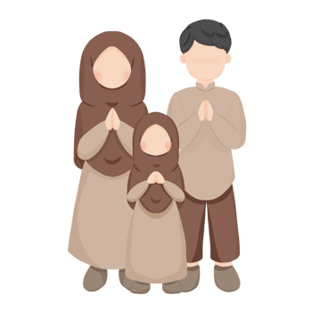 Muslim Couple with One Girl png