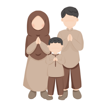 Muslim Couple with One Boy png
