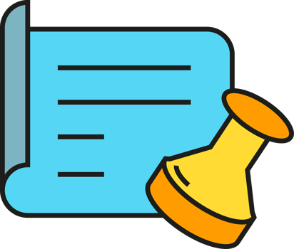Contract Document and Stamp Icon png