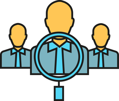Magnifier and Employee Group Icon png