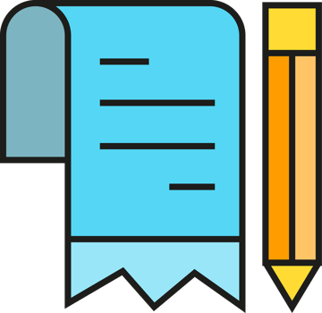 Receipt and Pencil Icon png