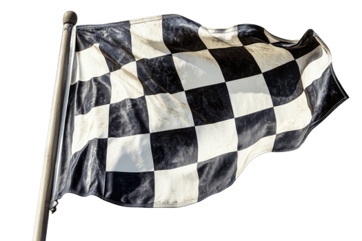 Checkered flag waving on a race day in bright sunlight png