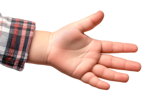 Childs open hand extended for a friendly gesture png