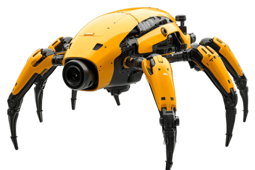 Futuristic robotic spider with intricate design png