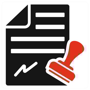 Stamp Paper icon concept in red vector