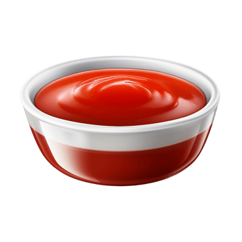 Small bowl of thick red ketchup sauce png