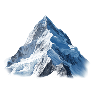 Majestic snow capped mountain peak towering above the surrounding lscape png