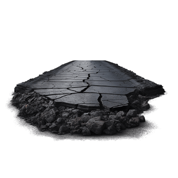 Cracked broken asphalt piece jagged edges a rough texture png