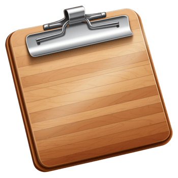 Wooden clipboard a silver clip holding a blank sheet for notes organization png