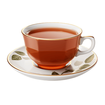 teacup a golden rim filled hot amber colored tea png