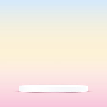 Pastel tones background 3d with white podium Space for selling products on the website. Display of cosmetic products. Product display background. illustration. vector