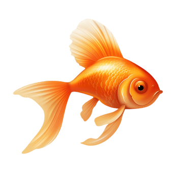 orange goldfish swimming flowing fins a curious look png