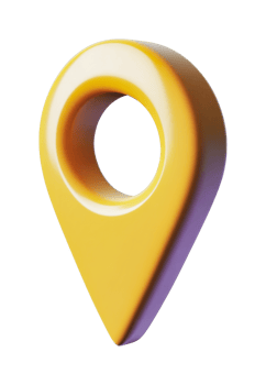 Yellow and white 3d map pin, cut out png