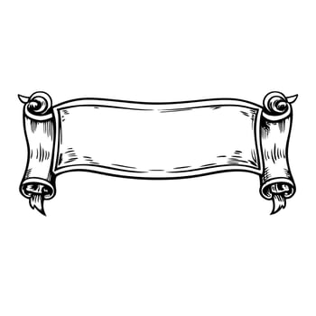 Vintage blank scroll banner illustration for decorative design or text vector