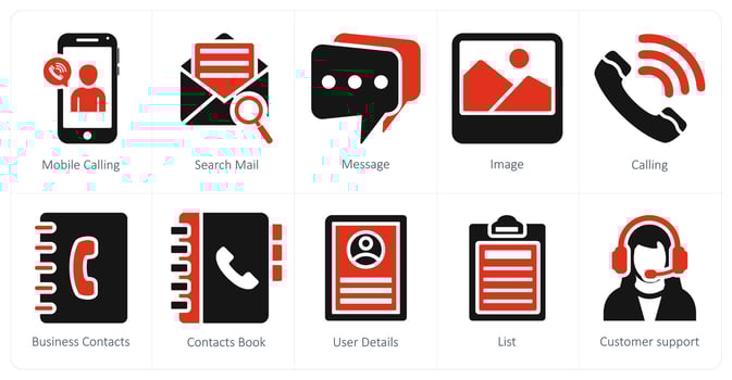Set of ten 10 mix icons as mobile calling, search mail, message vector