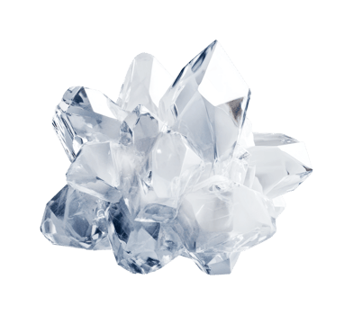 Clear quartz crystal cluster, cut out png
